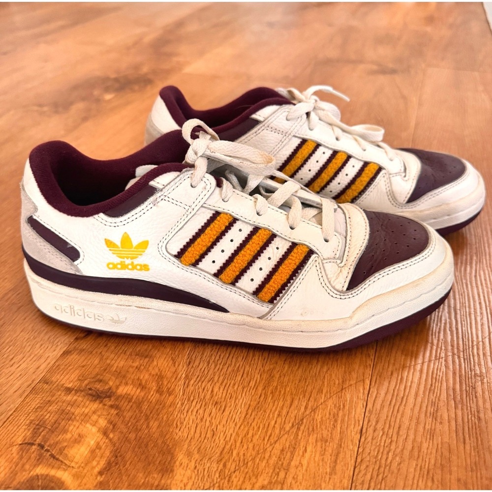 Adidas Forum Low ASU Sun Devils Maroon Gold White Sneakers GY7359 Mens 7